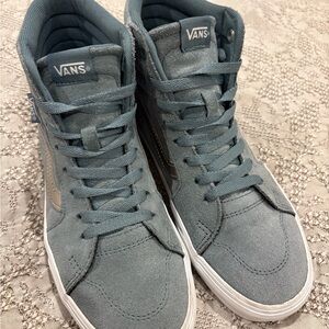 Vans Sk8 High-Top Suede Sneakers in Slate Blue